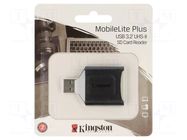 Card reader: memory; USB A; USB 3.2 Gen 1; SD,SDHC,SDXC; black KINGSTON TECHNOLOGY