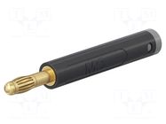 Connector: 4mm banana; plug; 32A; 30VAC; 60VDC; black; gold-plated STÄUBLI