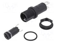 Fuse holder; 5x20mm; 10A; on panel; black; FPG2; 250VAC; UL94V-0 SCHURTER