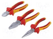 Kit: pliers; side,cutting,insulated,universal,locking; 3pcs. GEDORE