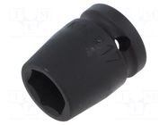 Socket; 6-angles,socket spanner,impact; HEX 17mm; 1/2"; short GEDORE
