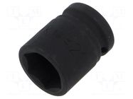 Socket; 6-angles,socket spanner,impact; HEX 21mm; 1/2"; short GEDORE
