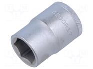 Socket; 6-angles,socket spanner; 22mm; 3/4"; tool steel; L: 51.5mm GEDORE