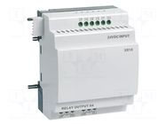 IN: 6; OUT: 4; OUT 1: relay; 24VDC; for DIN rail mounting; IP20 CROUZET