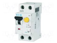 RCBO breaker; Inom: 2A; Ires: 10mA; Poles: 1+N; 240VAC; IP20; 1÷25mm2 EATON ELECTRIC