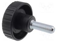 Knob; Ø: 50mm; Ext.thread: M10; 30mm; H: 28.5mm; polyamide; knurled ELESA+GANTER