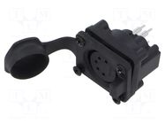 Connector: XLR; socket; female; AXS; 7.5A; 133V; PIN: 5; IP65; THT AMPHENOL