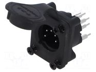 Connector: XLR; socket; male; AXS; 7.5A; 133V; PIN: 5; IP65; THT AMPHENOL