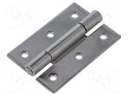 Hinge; Width: 50mm; stainless steel; H: 75mm ELESA+GANTER