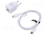 Power supply: switching; mains,plug-in; 5÷20VDC; 30W; white; 3A VENTION