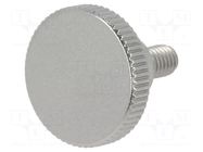 Knob; Ø: 16mm; Ext.thread: M4; 8mm; H: 9.5mm; stainless steel ELESA+GANTER