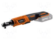 Rattle; battery; 250rpm; 60Nm; 18VDC; Kit: 1/2" adapter; 3/8" NEO TOOLS