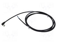 Cable: for sensors/automation; M8; PIN: 4; angled; 2m; plug; 60VDC MURRELEKTRONIK