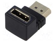 Adapter; DisplayPort socket,DisplayPort plug 90° up/down GOOBAY