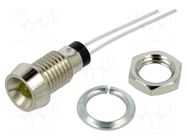 Indicator: LED; recessed; yellow; 2VDC; Ø6mm; MPR; metal; ØLED: 3mm BIVAR