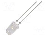 LED; white warm; 5mm; 30°; Front: convex; 2.9÷3.4VDC; No.of term: 2 OPTOSUPPLY