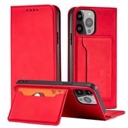 Magnet Card Case case for Samsung Galaxy S23+ flip cover wallet stand red, Hurtel