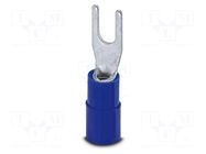 Tip: fork; M3; 2.5mm2; Type: insulated; Body: blue; Mat: PA; UL94V-2 PHOENIX CONTACT