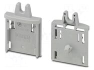 Fixing element; L: 9.8mm; W: 28mm; H: 21.6mm; Body: grey PHOENIX CONTACT