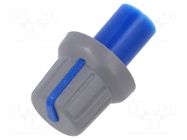 Knob; with pointer; ABS; Øshaft: 6mm; Ø15.8x13.8mm; grey; push-in SR PASSIVES