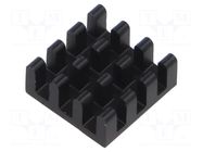 Heatsink: extruded; grilled; black; L: 14mm; W: 14mm; H: 6mm; anodized STONECOLD