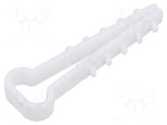Holder; 100pcs; RectDowel; Body: white; 10x5mm TIE10