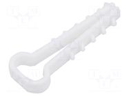 Holder; 100pcs; RectDowel; Body: white; 12x6mm TIE10
