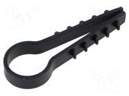 Holder; 50pcs; RoundDowel; Body: black; 16mm TIE10