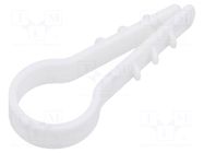 Holder; 50pcs; RoundDowel; Body: white; 16mm TIE10