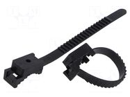 Cable strap clip; L: 120mm; 50pcs; -15÷80°C; StrapLock; Body: black TIE10