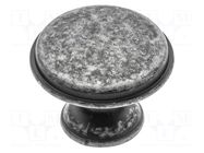 Knob; Ø: 28mm; H: 20.5mm; zamak; CENTO; Plating: galvanized; round GTV Poland