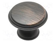 Knob; Ø: 28mm; H: 20.5mm; zamak; CENTO; Plating: galvanized; round GTV Poland