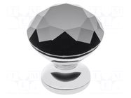 Knob; Ø: 30mm; H: 30mm; glass,zamak; Glamour; Plating: galvanized GTV Poland