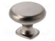 Knob; Ø: 33mm; H: 26mm; zamak; LORENA; Plating: galvanized; furniture GTV Poland