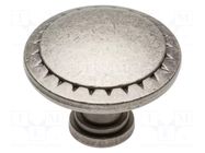 Knob; Ø: 32.5mm; H: 24mm; zamak; PALERMO; Plating: galvanized; round GTV Poland