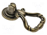 Holder; ZnAL; antique brass; H: 17mm; L: 53mm; W: 33mm GTV Poland