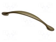 Holder; ZnAL; antique brushed brass; H: 32.5mm; L: 160mm; W: 13mm GTV Poland