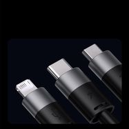 3in1 USB - micro USB / Lightning / USB C 3.5A 1.2m cable Baseus StarSpeed - black, Baseus