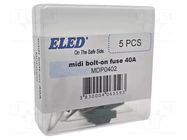 Fuse: fuse; 40A; 58VDC; automotive; 41mm; M5 screw; 41x12x8.24mm ELED