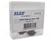 Fuse: fuse; 70A; 58VDC; automotive; 41mm; M5 screw; 41x12x8.24mm ELED