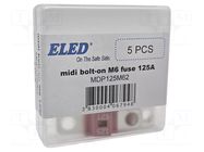 Fuse: fuse; 125A; 58VDC; automotive; 41mm; M6 screw; 41x12x8.24mm ELED