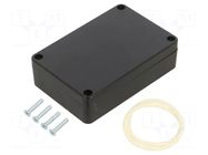 Enclosure: multipurpose; X: 60mm; Y: 90mm; Z: 25mm; ABS; black; IP65 MASZCZYK
