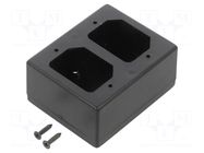 Enclosure: for power supplies; X: 55mm; Y: 68mm; Z: 32mm; ABS; black MASZCZYK
