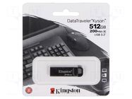 Pendrive; USB 3.2 Gen 1; 512GB; R: 200MB/s; W: 60MB/s; silver; USB A KINGSTON TECHNOLOGY