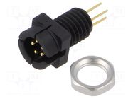 Connector: circular; 60V; 3A; PIN: 5; socket; male; THT; IP40; 709,719 BINDER