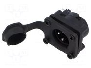 Connector: XLR; socket; male; AXS; 15A; 133V; PIN: 3; IP65; angled AMPHENOL