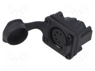 Connector: XLR; socket; female; AXS; 7.5A; 133V; PIN: 5; IP65 AMPHENOL