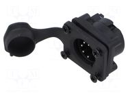 Connector: XLR; socket; male; AXS; 7.5A; 133V; PIN: 5; IP65; angled AMPHENOL