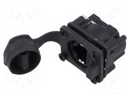 Connector: RJ45; socket; Cat: 5e; with cover; 8p8c; THT; 19.8x24mm AMPHENOL