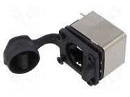 Connector: RJ45; socket; Cat: 5e; shielded,with cover; 8p8c; THT AMPHENOL